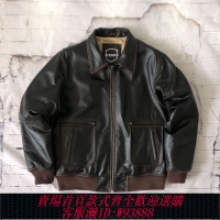 【買它！流行男装】復古A2頭層純牛皮做舊皮衣  美式加厚飛行