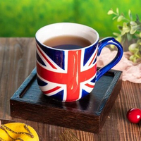 London Pottery Hand-painted flag Series Mug British 250ml Ceramic Tea Cup Coffee Mike Mug Tea Cup Light Luxury Ins Mug
