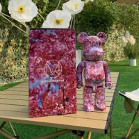 Bearbrick 400% Sakura Doll 28cm Cherry Blossoms Trendy Toy Doll With Rotating Joints And Sound Trendy Collection Ornaments
