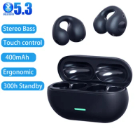TWS Bluetooth 5.0 Wireless Bone Conduction Headphones T75 Clip Ear Music Noise Canceling Headset HD Call Sports Gaming Earphones