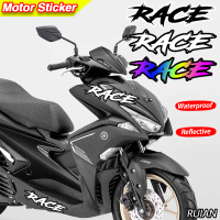 RACE Tem Xe Mô Tô Đua Vinyl Phản Quang Chống Nước Decal Phụ Kiện Trang Trí Dành Cho  Wave Alpha Visi