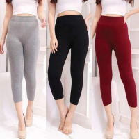 LEGGING IMPORT 7/8 HW POLOS TEBAL FIT TO 80KG / LEGGING IMPORT WANITA Melar Lembut