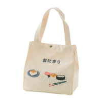 Book Tote Bag For Canvas Insulation Portable Bento Pouch Lunch Tote Handy Container Student