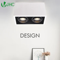 Dimmable LED COB 10w 14W 20W surface mounted GU10 square rotating LED spotlight AC85-265