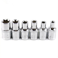 Set Bit Perempuan Bintang Torx, 6pcs, Saiz 1 / 4 Inci, Sesuai untuk E4, E5, E6, E7, E8, E10, Alat Ta