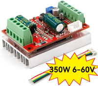 ตัวควบคุมความเร็วมอเตอร์ DC แบบไม่มีแปรง 350W 6-60V PWM พร้อมเซ็นเซอร์ฮอลล์ ไดรเวอร์มอเตอร์ BLDC สาม