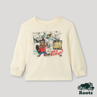 Roots小童-佳節海狸系列 海狸漫畫長袖T恤-米白色