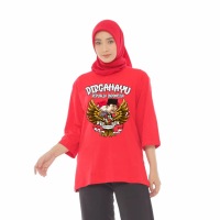 Kaos Oversized lengan 7/8 Terbaru Baju Atasan Wanita Friendly Hijab Ir.Soekarno fullprint