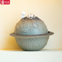 創意太空球簡約循環流水擺件陶瓷水景噴泉客廳書房辦公室開業送禮