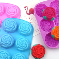 【嚴選&amp;現貨】 6連玫瑰 三種花形 花朵 矽膠模 蛋糕矽膠模 巧克力模 餅乾模 果凍模 手工皂模 蛋糕模  烘焙工具