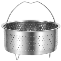 Stainless Steel Steamer Basket Metal Steamer Insert Steaming Rack Handle Vegetables Fruit Colander Strainer Rice Cooker Steaming