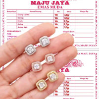anting tusuk mata kotak perhiasan wanita dewasa,emas muda anti luntur anti karat