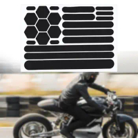Reflective Sticker for Motorcycle Helmet Waterproof Decorative Reflective Gear Reflective Black Stickers for Bikes Trailers