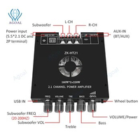 TDA7498E Built-in cooling Fan ZK-HT21 AUX Bluetooth-compatible 5.0 USB Stereo Audio Power Amplifier Board 2.1 Channel