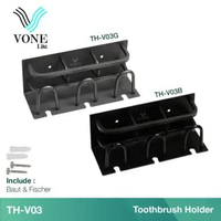 VONE Rak Tempat Sikat Gigi Kamar Mandi 3 Cangkir Alumunium Tahan Air TH-V03 ( VONE LITE ) TH-V03B