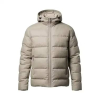 Jaket Winter Fay Double Front Down Jacket in Carded Wool Flannel Natural L White