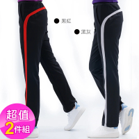【遊遍天下】買再送內褲 超值二件組台灣製女款彈力修身抗UV吸濕排汗修身運動長褲(運動褲 瑜珈褲 M-3L)