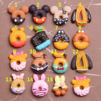 8pcs Slime Donut Resin Flatback Charms Modeling Clay DIY Accessories Plasticine Toy For Children Slime Supplies Filler