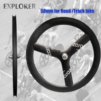Carbon-Wheelset 3 Spokes 58mm depth 700C Road Bike Clincher/Tubular Wheel Track 5 Spoke Cycling Wheels Toray 700 Fixed Gear