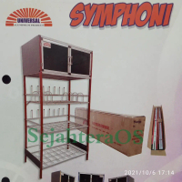 UNIVERSAL Rak Lemari Piring Aluminium Kaca SYMPHONI