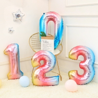 寶寶滿月百天布置馬卡龍氣球裝飾兒童生日派對氣球數字場景布置