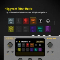 SONICAKE Matribox II Guitar Bass Amp Modeling Multi-Effects Processor with Expression Pedal FX Loop MIDI Stereo USB EU US Power