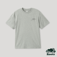 Roots男女共款-舒適生活系列 有機棉短袖T恤-灰色