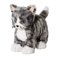 boneka, kucing abu-abu/putih