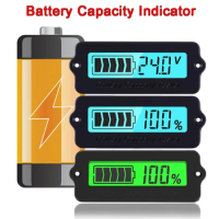 IC Battery Capacity Tester Voltmeter Indicator Digit LCD Display 12V 24V 36V Lead Acid LiPo Battery Capacity Meter Power Detect