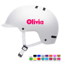 2pcs Personalised Name Stickers for Kids Bicycle Helmet Girls Cycling Helmet Vinyl Decal Removable Decoration Label
