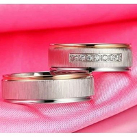 Cincin kawin perak murni 980 lapis palladium Couple,DISESUAIKAN