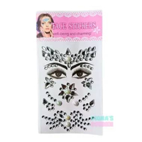 Stiker Wajah Diamond Sticker Wajah Makeup Karnaval Cosplay Costume Manik Manik Tempel Anak Dewasa pu