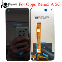 Black 6.5inch For Oppo Reno5 A 5G Reno 5A CPH2199 A101OP LCD Display Touch Screen Digitizer Assembly Replacement