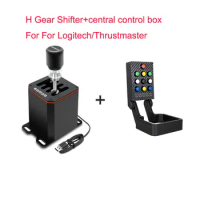PC H Gear Shifter With Carbon Fiber Control Box SIM Racing Panel For Logitech G27 G29 G25 G920 For Thrustmaster T300RS/GT