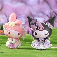 Cute Sanrio Rose Festival Series Action Figures My Melody Kuromi Anime Peripheral Model Desktop Decoration Ornament For Gift