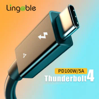 Lingable USB3.2Thunderbolt 4 USB-C Type C Male to Male Cable 40Gbps PD 100W 5A/20V 8K/60Hz Fast Charging Cables Data Cabo