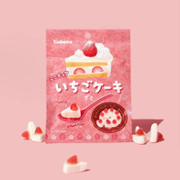 大賀屋 日本製 卡巴 Kabaya 草莓蛋糕軟糖 造型軟糖 蛋糕軟糖 日本軟糖 草莓軟糖 蛋糕軟糖 T00130245