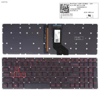 US Laptop Keyboard for Acer Nitro 5 AN515-41 AN515-42 AN515-51 AN515-52 Black with Backlit &amp; Red Printing