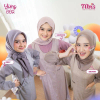 Yins 002 - Gamis Remaja Simple Model Overall mix Blouse Bahan Cotton Madinah