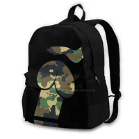Dirty Mind Dog Dick-Camouflage Fashion Bags Travel Laptop Backpack Dirty Mind Dog Camo Dick Funny Memes Dog Owner With Humor