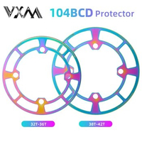Bicycle 104BCD Crankset Rainbow Protective Cover Crank Chain Wheel Ring Guard Protector Sprocket Ring 32 34 36 38 40 42T