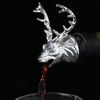 Animal Wine Pourer Lightweight Liquor Pourer Durable Fadeless Great Deer Head Wine Pourer Spout