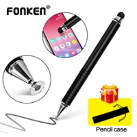 Pena Stylus FONKEN untuk Ponsel Pintar Pena Sentuh 2 In 1 untuk Pena Layar Tablet Samsung Xiaomi Pena Kapasitas Tebal Pensil Gambar Tipis