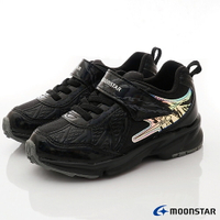 日本月星Moonstar機能童鞋閃電競速衝刺系列3E寬楦鞋款10496黑(中小童段/中大童段)【單筆滿2000送200點】
