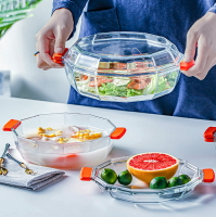 耐熱帶蓋玻璃碗微波爐烤箱專用餐具焗飯煲泡面碗大小號組合套裝