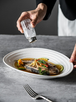 新款魚盤家用蒸魚盤子大尺寸陶瓷裝魚盤長盤菜盤高級感烤箱可用