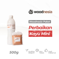 Woodnesia Paket Perbaikan Kayu Mini 500gr | Basic Repair Mini | Dempul & Sanding Sealer Kayu