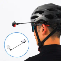 In-mold Rearview Mirror Black Helmet Mirror Adjustable Foldable Bicycle Mini Rearview Mirror