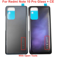CE Glass For Xiaomi Redmi Note 10 Pro / Max Battery Cover Hard Back Lid Door Rear Housing Panel Case + Original Adhesive Glue
