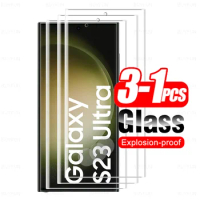 For Samsung Galaxy S23 S22 S21 Ultra Curved Glas 1-3Pcs Tempered Glass S23Ultra S22Ultra S21Ultra 5G Screen Protector Cover Film